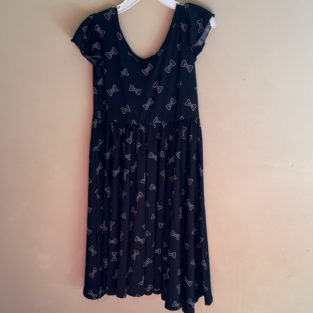 Dot Dot Smile Black Bow Print Kids Dress